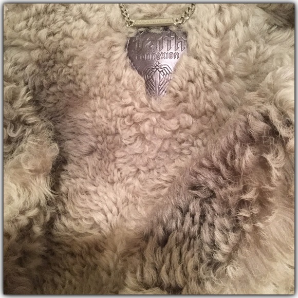 Faith Connexion Glitter Suede & Curly lamb Vest - Picture 4 of 6